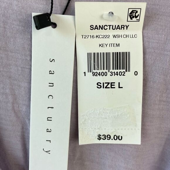 NWT Sanctuary Pastel Purple Sleeveless V-Neck Top Size L - Picture 6 of 6